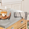 SoBuy FKW40-N Desserte de Cuisine à Roulettes en Bambou avec Plan de Travail INOX, 2 Tiroirs et 2 Paniers, Îlon Central Compact – 73x46x93 cm, Naturel