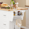 SoBuy FKW41-II-WN Îlot central de cuisine avec rangement et plan de travail extensible – desserte de cuisine à roulettes, meuble de cuisine multifonction, blanc, 130 × 91 × (46–71) cm