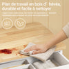 SoBuy FKW45-E-WN Desserte de Cuisine avec Prise Intégrée – 2 Prises + 2 USB, Casier à Bouteilles, Roulettes ou Pieds, 63 kg, Blanc et Bois