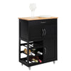 SoBuy Bucătărie Trollery Black Kitchen Cooking cu roți FKW45-SH