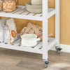 SoBuy FKW68-WN Chariot de Service Desserte à roulettes Table Roulante Meuble de Rangement