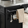 SoBuy FKW71-II-SCH Îlot Central de Cuisine sur Roulettes, Plan Extensible 46→71cm, 2 Tiroirs, Étagères Réglables, Charge 100kg – 115x46x92cm, Noir