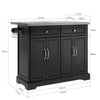 SoBuy FKW71-II-SCH Insulă de Bucătărie pe Roți, Blat Extensibil 46→71cm, 2 Sertare, Polițe Ajustabile, Suportă 100kg – 115x46x92cm, Negru