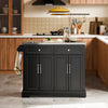 SoBuy FKW71-II-SCH Insulă de Bucătărie pe Roți, Blat Extensibil 46→71cm, 2 Sertare, Polițe Ajustabile, Suportă 100kg – 115x46x92cm, Negru