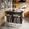 SoBuy FKW71-II-SCH Insulă de Bucătărie pe Roți, Blat Extensibil 46→71cm, 2 Sertare, Polițe Ajustabile, Suportă 100kg – 115x46x92cm, Negru