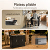 SoBuy FKW71-II-SCH Insulă de Bucătărie pe Roți, Blat Extensibil 46→71cm, 2 Sertare, Polițe Ajustabile, Suportă 100kg – 115x46x92cm, Negru