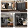 SoBuy FKW71-II-SCH Insulă de Bucătărie pe Roți, Blat Extensibil 46→71cm, 2 Sertare, Polițe Ajustabile, Suportă 100kg – 115x46x92cm, Negru