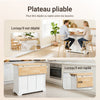 Îlot cuisine mobile SoBuy FKW71-III-WN – détail des 2 tiroirs coulissants