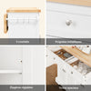 Îlot cuisine mobile SoBuy FKW71-III-WN – vue des roulettes pivotantes cachées