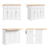 Îlot cuisine SoBuy FKW71-III-WN blanc – vue complète du meuble avec accessoires
