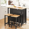 SoBuy FKW74-SCH Cărucior de bucătărie cu rotile, Mobilier de bucătărie, Dulap de depozitare mic, Mobilier cuptor cu microunde, Dulap de bucătărie inferior, Blat de bucătărie 100x60x94cm Negru