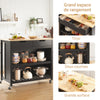 SoBuy FKW74-SCH Cărucior de bucătărie cu rotile, Mobilier de bucătărie, Dulap de depozitare mic, Mobilier cuptor cu microunde, Dulap de bucătărie inferior, Blat de bucătărie 100x60x94cm Negru