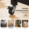 SoBuy FKW74-SCH Cărucior de bucătărie cu rotile, Mobilier de bucătărie, Dulap de depozitare mic, Mobilier cuptor cu microunde, Dulap de bucătărie inferior, Blat de bucătărie 100x60x94cm Negru