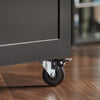 SoBuy FKW75-SCH Cărucior de bucătărie cu roți și raft lateral – Dulap de bucătărie negru cu o singură ușă – Cărucior de servire pentru depozitare și blat compact, 60x92x45cm
