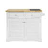 SoBuy Credenza de bucătărie cu roți de peninsulă de bucătărie cu FKW84 -Suprafață de lucru extensibilă
