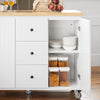 SoBuy Bucătărie laterală Bucătărie izola cu 4 raft și 3 gătit Creenza Creenza cu pereți albi 115.5x45x92.5cm FKW96-III-WW