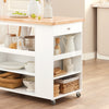 SoBuy FKW97-WN Dulap de bucătărie pe roți cu blat de lucru 108x60x90 cm - Mobilier de bucătărie depozitare, Cărucior de bucătărie exterior, Insulă centrală de bucătărie, Dulap mic multifuncțional
