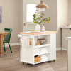 SoBuy FKW97-WN Dulap de bucătărie pe roți cu blat de lucru 108x60x90 cm - Mobilier de bucătărie depozitare, Cărucior de bucătărie exterior, Insulă centrală de bucătărie, Dulap mic multifuncțional