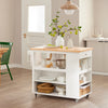 SoBuy FKW97-WN Dulap de bucătărie pe roți cu blat de lucru 108x60x90 cm - Mobilier de bucătărie depozitare, Cărucior de bucătărie exterior, Insulă centrală de bucătărie, Dulap mic multifuncțional