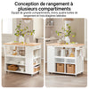 SoBuy FKW97-WN Dulap de bucătărie pe roți cu blat de lucru 108x60x90 cm - Mobilier de bucătărie depozitare, Cărucior de bucătărie exterior, Insulă centrală de bucătărie, Dulap mic multifuncțional