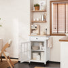 SoBuy FKW98-WN Chariot de Service Desserte de Cuisine à roulettes Meuble de Rangement pour Cuisine et Salon Blanc