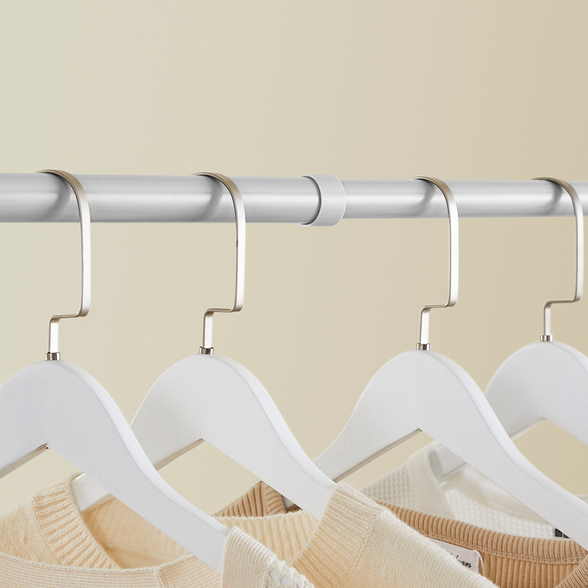 SoBuy FRG109-II-HG Tringle à Vêtements Télescopique, Portant à Vêtements Robuste, Penderie Ouverte Réglable avec Barres de Suspension pour Chambre, Dressing, Gris