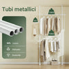 SoBuy FRG109-II-W Raft telescopic, suport de haine robust cu tije, dulap deschis reglabil pentru dormitor, suport alb pentru haine