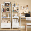 SoBuy FRG116-K-W Bibliotecă etajeră tip scară cu 4 niveluri și 1 sertar