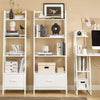 SoBuy FRG116-W Bibliotecă etajeră în stil scară, cu 4 niveluri și 1 sertar – Alb