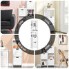 SoBuy FRG127-W Comodă de baie - Dulap mic de depozitare cu 2 coșuri - Coloană compactă pentru toaletă din lemn, dulap de baie modern, alb, 30x89x30 cm