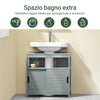 SoBuy Sottolavabo Cabinet pentru baie cu pași FRG128-II-SG