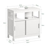 SoBuy FRG128-II-W Mască de Baie pentru Chiuvetă cu 2 Uși Glisante Silențioase, Mobilier Sub Chiuvetă, Spațiu de Depozitare Optimizat pentru Spații Mici, Anti-Umiditate, Lemn, Alb, L60xP30xH60cm