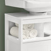 SoBuy FRG128-II-W Meuble sous Vasque avec 2 Portes Coulissantes – Découpe U Ajustable, Anti-Humidité, Blanc, 60×30×60 cm