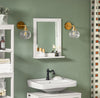 SoBuy FRG129-W Dulap de perete pentru baie cu oglindă, Dulap superior suspendat, Raft de depozitare compact ideal pentru baie, WC, spălătorie, Alb 40x49x10cm
