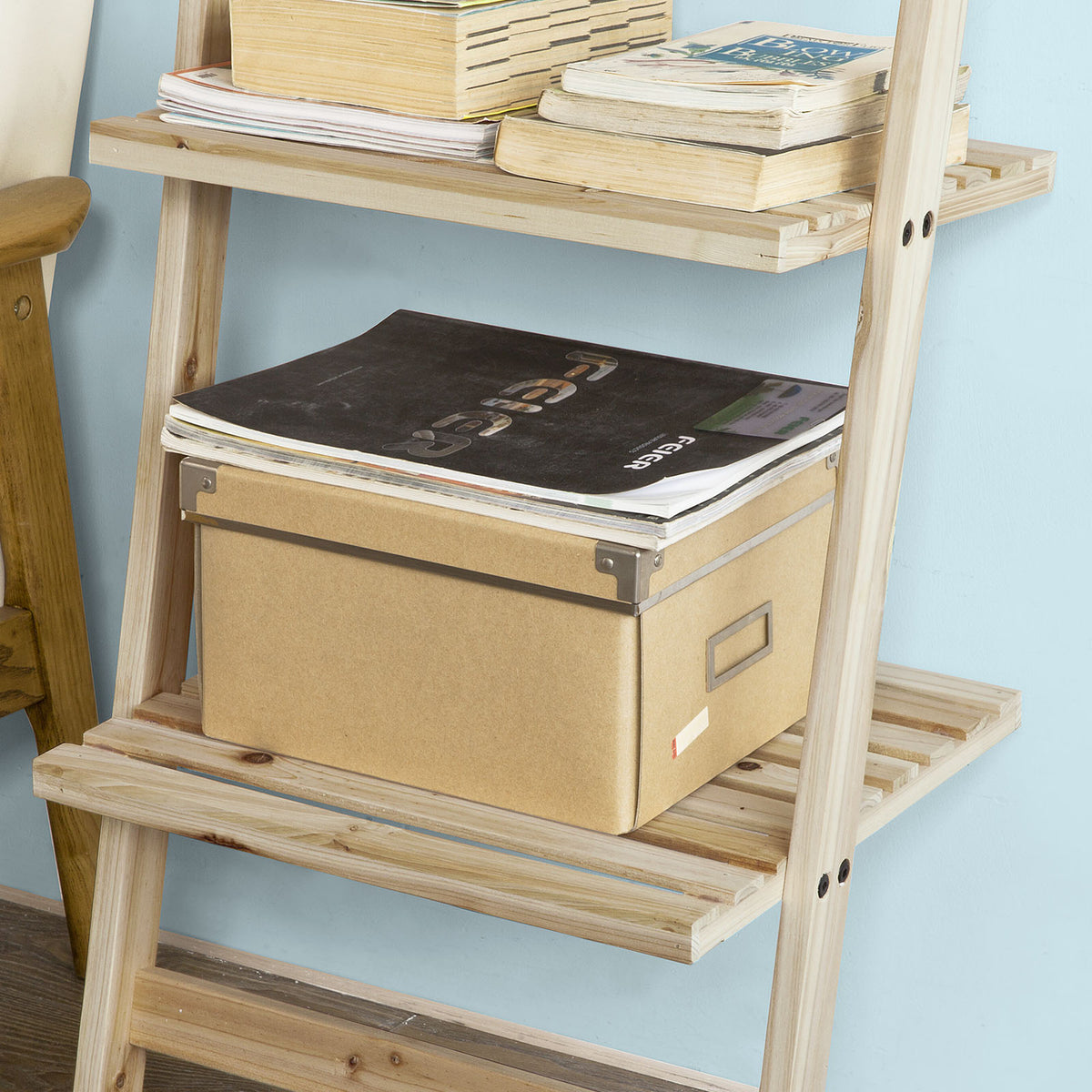 SoBuy FRG161-N Bibliothèque Étagère murale style échelle avec 6 niveaux de rangement
