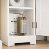SoBuy FRG177-II-W Mobilier baie, 20 cm lățime, pe picior, cu suport hârtie și ușă - Dulap mic WC, depozitare salvaspațiu, alb