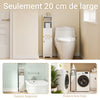SoBuy FRG177-II-W Mobilier baie, 20 cm lățime, pe picior, cu suport hârtie și ușă - Dulap mic WC, depozitare salvaspațiu, alb