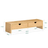 SoBuy FRG198-N Suport monitor din bambus cu 2 sertare