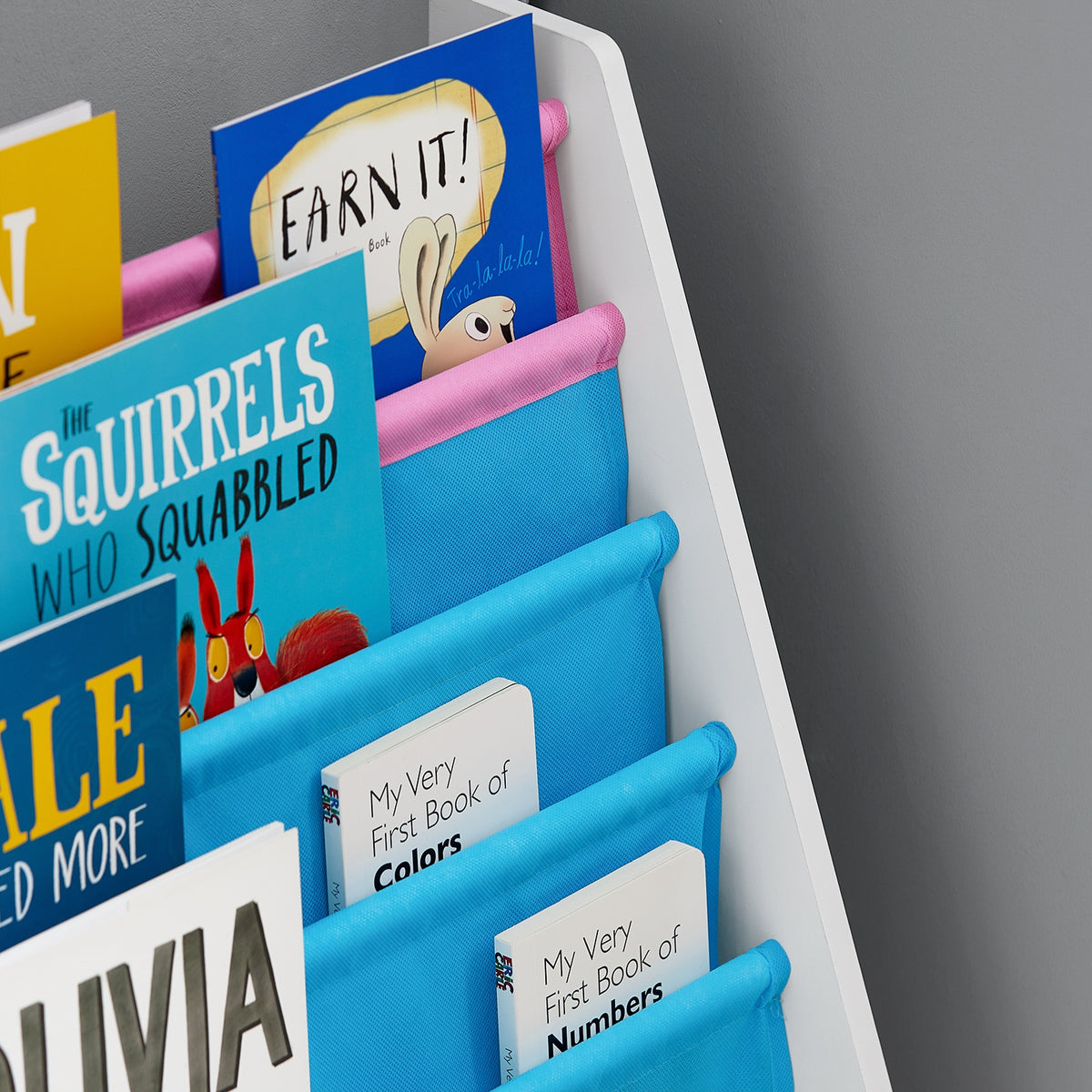 SoBuy FRG225-F Bibliotecă Etajeră pentru Cărți pentru Copii Suport Reviste 4 Compartimente, 62x30x71cm
