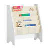 SoBuy FRG225-W Bibliotecă pentru copii Organizator jucării pentru copii cu 4 buzunare din material textil Etajeră cameră pentru jucării și cărți Bibliotecă Mobilier de depozitare Alb 62x30x71cm