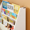 SoBuy FRG225-W Bibliotecă pentru copii Organizator jucării pentru copii cu 4 buzunare din material textil Etajeră cameră pentru jucării și cărți Bibliotecă Mobilier de depozitare Alb 62x30x71cm