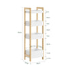 SoBuy FRG226-H-WN Meuble Salle de Bain avec 4 Étagères - Petit Meuble WC Rangement Gain de Place Étagere WC Étroite 20 cm Largeur Rangement Toilette en Bois Naturel Blanc
