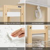 SoBuy FRG226-H-WN Meuble Salle de Bain avec 4 Étagères - Petit Meuble WC Rangement Gain de Place Étagere WC Étroite 20 cm Largeur Rangement Toilette en Bois Naturel Blanc