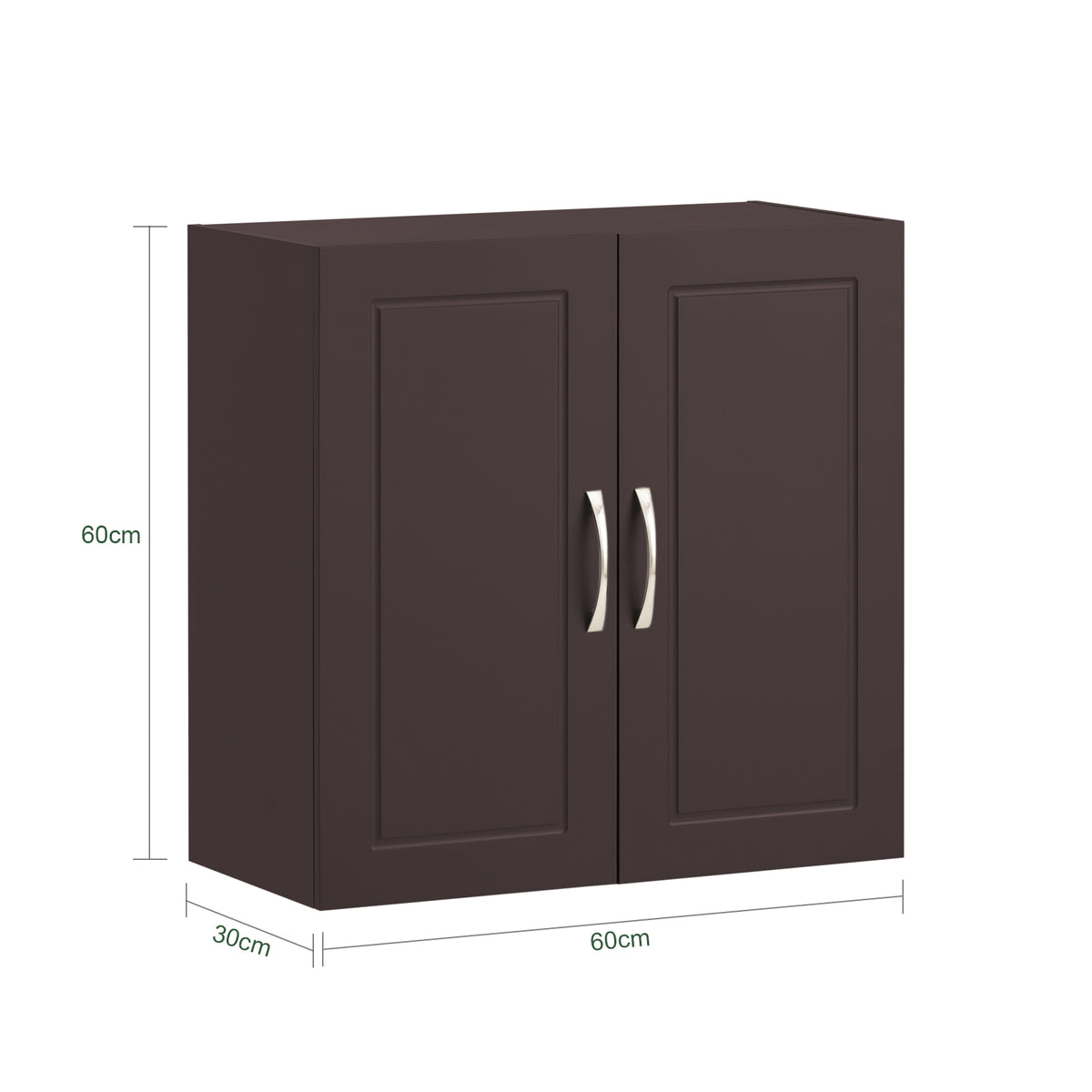 SoBuy FRG231-BR Dulap de Perete Suspendat pentru Baie cu Raft Reglabil și Ușă, Dulap de Perete Compact pentru Baie, Toaletă sau Bucătărie, Maro 60x30x60 cm
