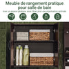 SoBuy FRG231-BR Dulap de Perete Suspendat pentru Baie cu Raft Reglabil și Ușă, Dulap de Perete Compact pentru Baie, Toaletă sau Bucătărie, Maro 60x30x60 cm