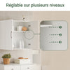 SoBuy FRG231-W Dulap Superior de Baie Suspendat, Dulap de Perete cu Raft Reglabil și Ușă, Raft Compact de Perete pentru Baie, WC sau Bucătărie, Alb 60x30x60 cm