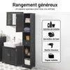 SoBuy FRG236-DG Coloană Baie Dulap Înalt de Depozitare cu 2 Uși, 1 Sertar și Nișă Deschisă, Mobilier de Depozitare pentru Baie, WC, Toaletă sau Bucătărie 32x170x30cm