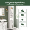 SoBuy FRG236-W Dulap Coloană Baie, Șifonier Înalt de Depozitare cu 2 Uși, 1 Sertar și Nișă Deschisă, Mobilier de Depozitare pentru Baie, WC, SDB, Toaletă sau Bucătărie 32x170x30cm
