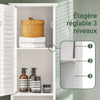 SoBuy FRG236-W Dulap Coloană Baie, Șifonier Înalt de Depozitare cu 2 Uși, 1 Sertar și Nișă Deschisă, Mobilier de Depozitare pentru Baie, WC, SDB, Toaletă sau Bucătărie 32x170x30cm