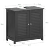SoBuy FRG237-DG Dulap sub chiuvetă, Dulap sub lavoar cu rafturi reglabile, Dulap de baie cu uși rezistente la umiditate, Dulap de depozitare pentru baie din MDF, 60 x 35 x 58 cm, Gri